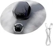 [Generic] Solar Powered Fan Hat | Wide Brim UV Block Cap | Unisex USB Rechargeable UV Protection Fan Hat for Men Women Outdoor Activities