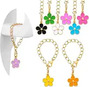 [Sunnychicc] 9 Pcs Flowers Charm Accessories for Cup Flower Handle Charm Tumbler Chain for Cup with Flower Charm Accessories for Cup