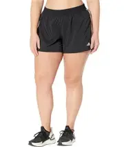 Adidas Plus Size Pacer 3-Stripes Woven Shorts (Womens Black/White 3X)