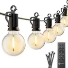 Outdoor String Lights with Remote - 58 Ft 58 ft-25 Bulbs Remote, White