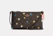 NWT Coach Zip Top Crossbody In Signature Canvas With Vintage Mini Rose Print