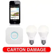 Philips Hue Wi-Fi Starter Kit w/2.0 Bridge/2x Warm White E27 LED Light Bulb/App