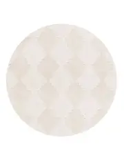[LOOPSIE] Ilora Checkered Round Rug in Ivory