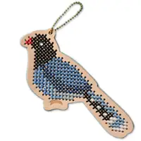 在飛比找蝦皮商城優惠-【繡XiuCrafts】台灣藍鵲皮革吊飾 十字繡材料包 | 