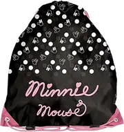 [Paso] school shoe bag shoes black and pink minnie mouse, black, school shoe bag, Black, 38 x 34 cm, Designer, Black, 38 x 34 cm, Designer