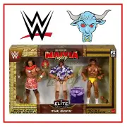 $70 WWE Mattel Elite Rock, Rocky Johnson, Maivia Generations Legacy 3-Pack