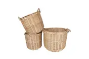 3 Pcs Wicker Storage Basket with Handles set