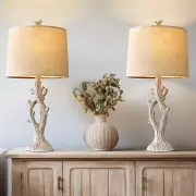 OYEARS Farmhouse Table Lamps Set of 2 for Living Room Bedroom Bedside Tree La...