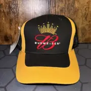 BUDWEISER BEER CAP HAT BLACK & YELLOW MESH OSFM New With Tags