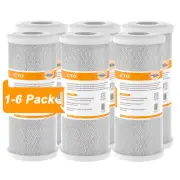 6 PACK 10" x 4.5" Big Blue Carbon Block Water Filter Whole House Replacement 5μm