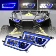 Blue LED Angel Headlights For 2014 to 2018 Polaris RZR 1000 XP & Turbo RZR 900 S