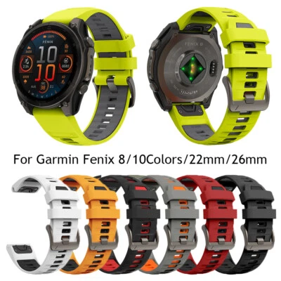 22/26MM Quick Fit Silicone Watch Band Strap For Garmin Fenix 8 7X 7 6X 6 5X 5 .