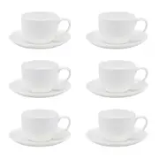 6x Ecology 275ml Canvas Teacup & Saucer Coffee/Espresso Drinking Cup Tableware