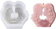Candle Making Molds | Couple Fondant Mould | Silicone Craft Tools Easy Release Molds for Candles Aromatherapy Epoxy Resin Chocolate Decorations