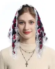 Mantveil Small Triangle Chapel Veil: Vintage Inspired Lace Mantilla Veils for...