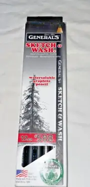 New General's Sketch & Wash Watersoluble Graphite Pencils 12 pk Box #588
