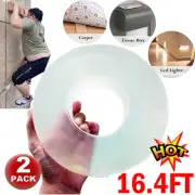 Tape Double Sided Traceless Washable Adhesive Invisible Gel Grip 5M/16.5FT