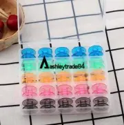 25PCS IN BOX Colorful Embroidery Thread Plastic Spool Bobbins Storage Holder