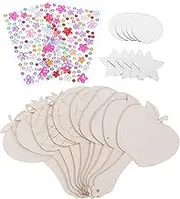 Gatuida 10 Sets Wooden Handheld Mirror Handheld Pocket Mirror Mirror Craft Wooden Mirror Portable Mirror Compact Mirror Hand Mirror Wood Mirror to Drill