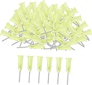 yuksok 100Pcs Blunt Tip Dispensing Pins with Luer Lock Stainless Steel Glue Application Tools for DIY Paint Quilling Craft Liquid, Yellow