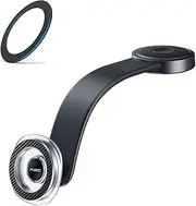A2C Universal Magnetic Car Mount [2000g N54 Magnets & Metal Ring] for iPhone 16 15 14 13 12 MagSafe Case, Ultra Strong Magnet Dashboard Windshield 360° Rotatable Phone Holder - Black
