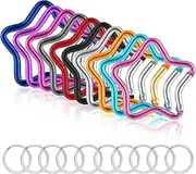 Proxima Direct 7 Pack 3"/76MM Aluminum Carabiner Clips D Ring Shape Carabiner Keychain Spring Snap Hook with 7 Key Rings for Outdoor, Camping, Hiking, Fishing, Home RV, Traveling
