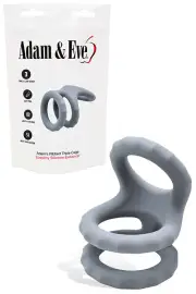 Adam and Eve Adam's 2.7" Triple Ring Ridged Silicone Cock And Ball Cage