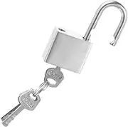 ETHZZLE 1 Set Stainless Steel Padlock Set Short Shank Lock with Keys Rustproof Durable for Gates Cabinets and Fences for Indoor and Outdoor Use