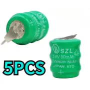 5PCS Ni-MH Battery 3.6V 80mAh For PLC CNC Data Backup Power Meters Lighting