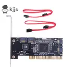 4 端口 PCI SATA RAID 控制器內部擴展卡,帶兩個 SATA 電纜,適用於台式電腦,支持 SATA 硬盤