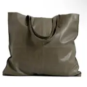 Day & Mood DayFara Shopper Leather Tote Shopper Olive Green Desert Sand NWT
