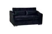 Sarantino Fenton 2-Seater Velvet Sofa Bed in Black