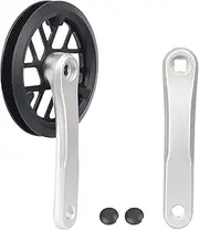 WEEROCK Prowheel Bike Crankset 1 Piece/Single 32T Charing Crank Set with 152mm Arm and Doulbe Chain Covers for Bicycle Kid Bicycles, Folding Bikes, Compatible with 6/7/8/9/10 Speeds Freewheel