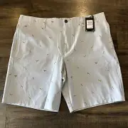 Men’s UNDER ARMOUR Golf Shorts All Over Bird Print Gray 1377303 014 NWT Size 40