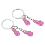 2 Pcs Boxing Keychain Mini Cute Boxing Gloves Key Chain Sport Pendant Pink