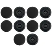 (10) Rockville CC525T Black 5.25" Commercial 70v Ceiling Speakers For Restaurant