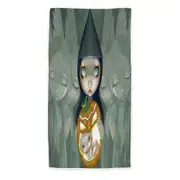 Big Eyed Witch Born Of a Pumpkin Baby Beach Towels Medium Large Extra Large