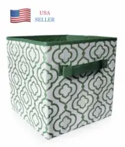4 Pack 11” Foldable Cube Storage Folding Boxes Clothes Organizer Drawers Green
