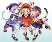 Anime genshin impact klee diona qiqi girls ghost girl Playmat Gaming Mat Desk