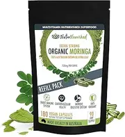 Nutra Nourished Moringa Leaf Powder Capsules - 180 Vegan Capsules/3 Month Supply