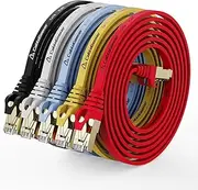 CableGeeker Cat 8 Ethernet Cable 5FT 5 Pack Multi Color, 40Gbps 2000Mhz High Speed LAN Network Cable Gigabit Cat8 Patch Cables, Professional RJ45 Flat Internet Cable for Modem/Router/PC/PS5/Xbox