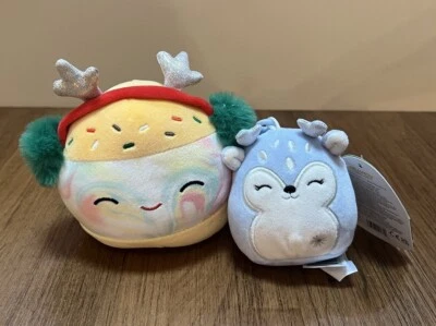 Squishmallow 5” Melidy Ice Cream Sandwich Reindeer New Clip Farryn Christmas Set