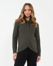 Cassie Cross Over Nursing Knit Khaki