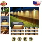 High-Efficiency Solar Fence Lights - 16 Pack Waterproof LED for Pathway & Stairs