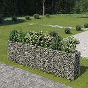 Raised Garden Bed, Elevated Planter Box Plant Container Gabion Galvanised Steel 360x50x100 cm