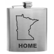 Minnesota Home State Stainless Steel Hip Flask 6oz