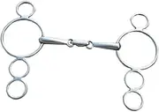 Perfeclan Stainless Steel Continental Bit Horse Equipment Loose Ring Four Rings Practical Full Cheek Snaffle Bit for Horse Training