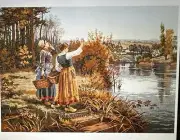 Printed needlepoint Tapestry Canvas Only 60x90 Cm Rto At The Lake