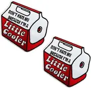 [Zcketo] 2 Pcs Don't Hate Me Because I'm a Little Cooler Meme Patch, Full Embroidered Hook and Loop Funny Biker Patch, Fun Milk Bottle Morale Patch for Backpacks,Clothes,Vest,Cap,Unifrom,Biker Bag