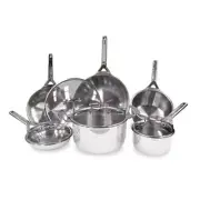 True Induction Cookware Set Stainless Steel With Built-in Handles (10-Piece)